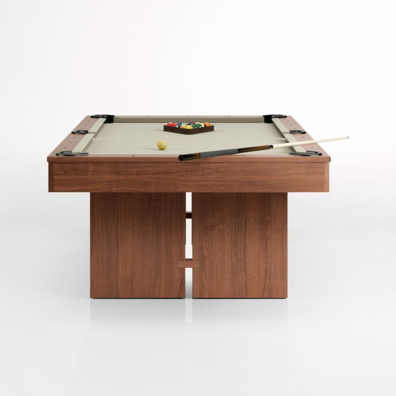Walnut Pool Table with Wall Rack and Accessories | Crate & Barrel | Crate & Barrel
