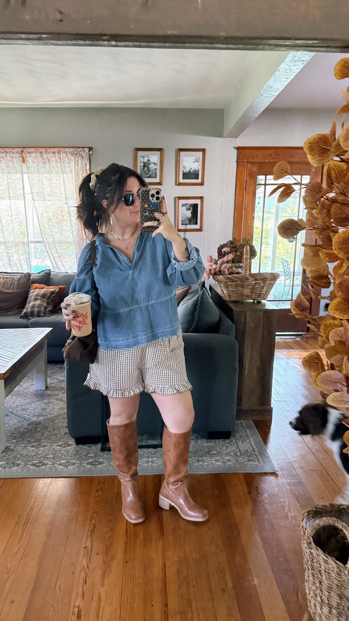 Sunday church outfit as an early fall outfit idea! Wearing medium in denim blouse and large in shorts! 5’1 size 8/10!

#LTKootd #LTKMidsize #LTKBeauty