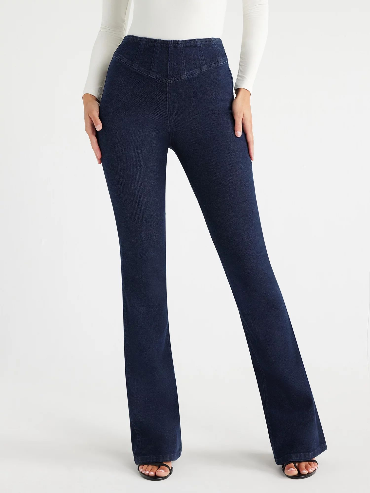 Sofia Jeans Women's Melisa Flare Super High Rise Curve Corset Jeans, 33.5" Inseam, Sizes 00-22 - ... | Walmart (US)