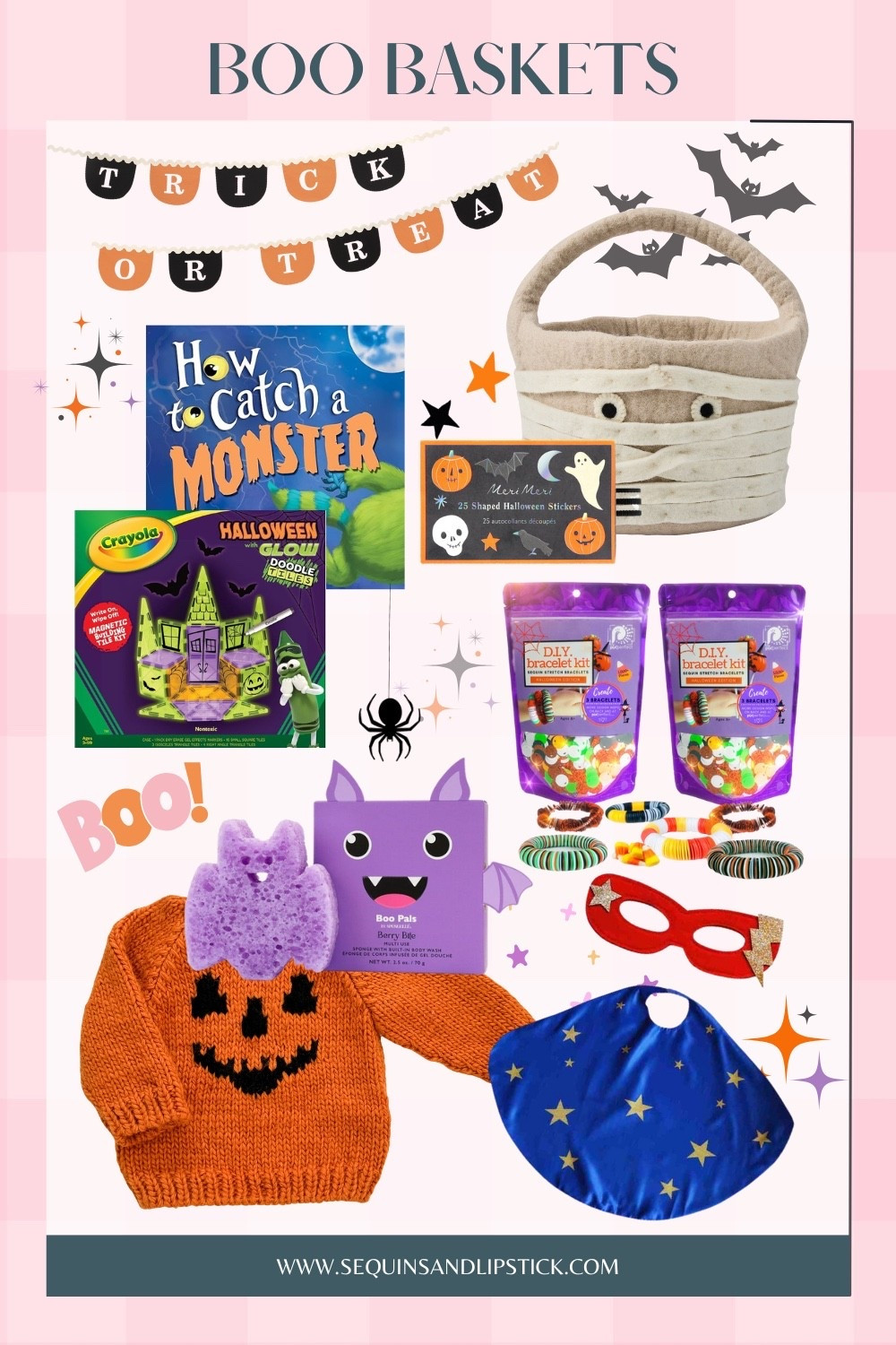 Create the cutest Halloween boo baskets with fun finds for kids! From cozy pumpkin sweaters and spooky books to DIY bracelet kits and glow-in-the-dark crafts, these ideas make gifting festive and easy. Perfect for trick-or-treat surprises or Halloween morning fun. 

#LTKParties #LTKHalloween #LTKKids