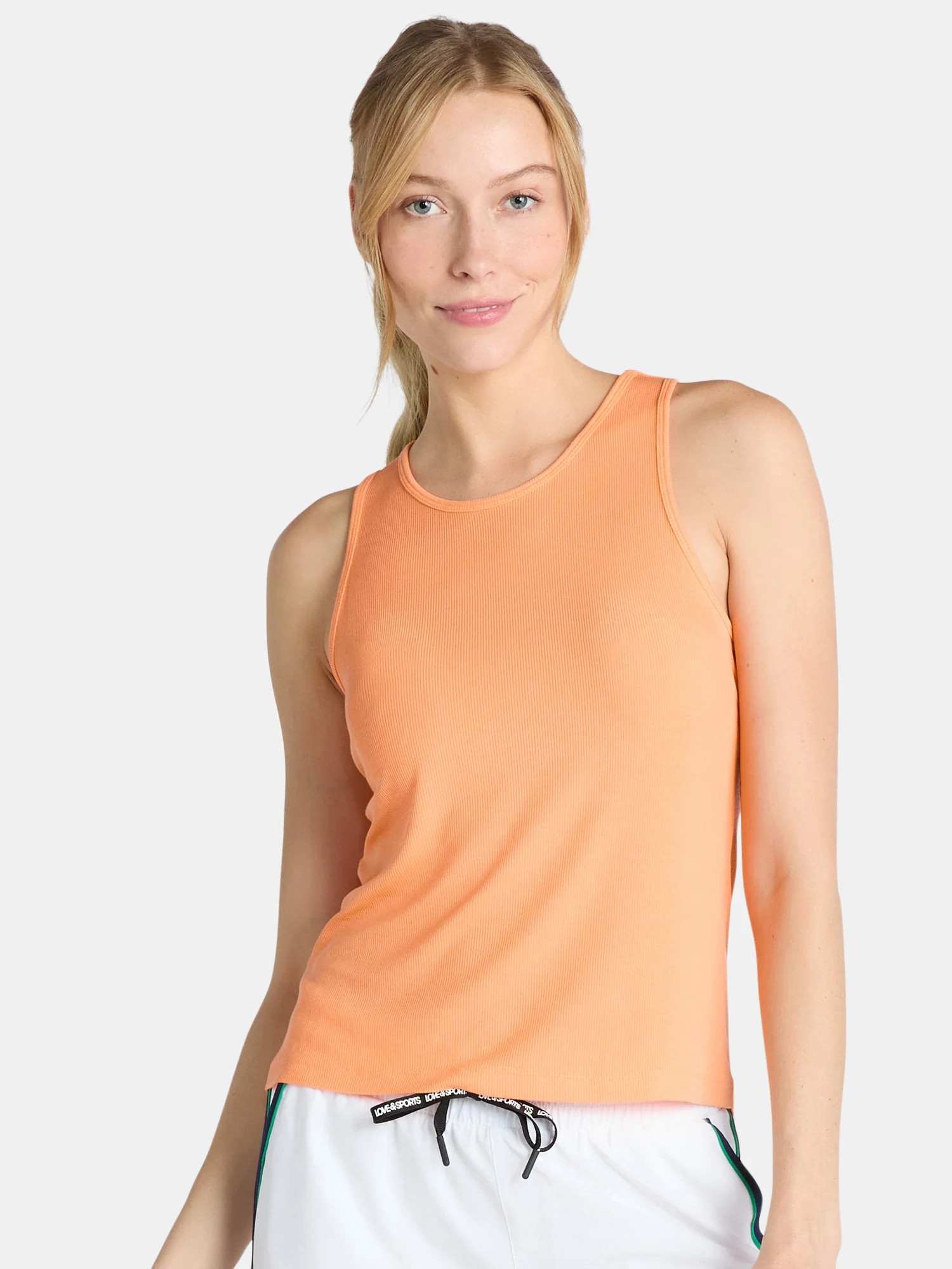Avia Women's and Women's Plus Ribbed Shirred Back Tank Top, Size XS-4X | Walmart (US)