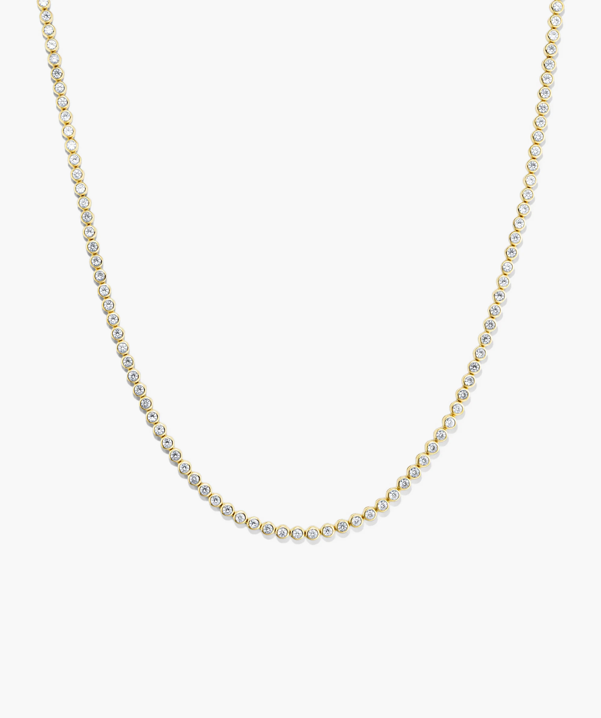 Zadie Bezel Lab Grown Sapphire Tennis Necklace | Mejuri Fine Crew