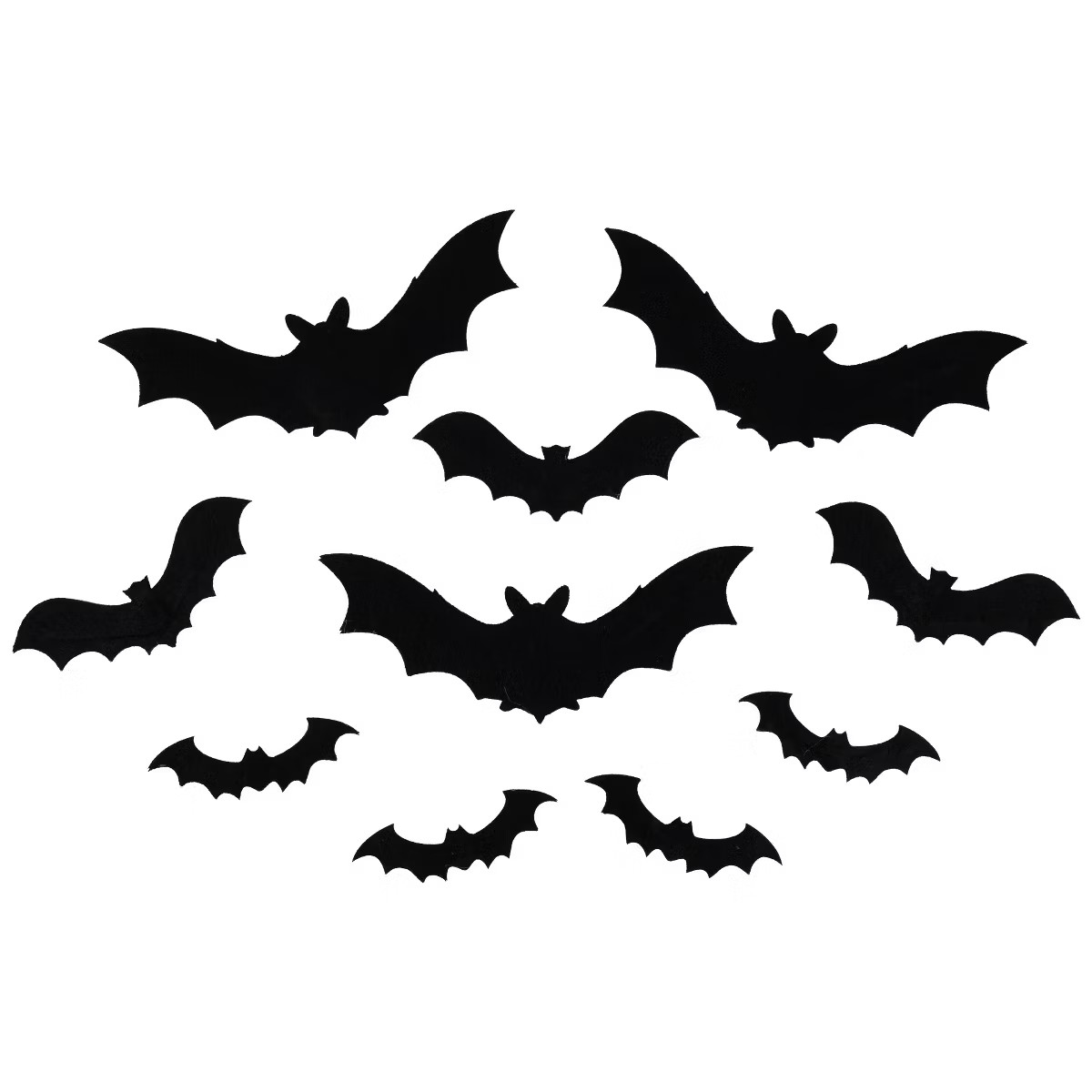Northlight Halloween Posable Felt Bats - 12" - Black - Set of 10 | Target