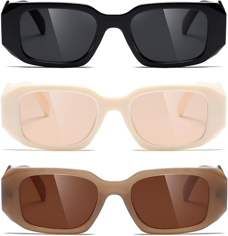 TIANYESY Sunglasses Women Square Men Trendy Show shades Retro fashion vogue UV Protection | Amazon (US)