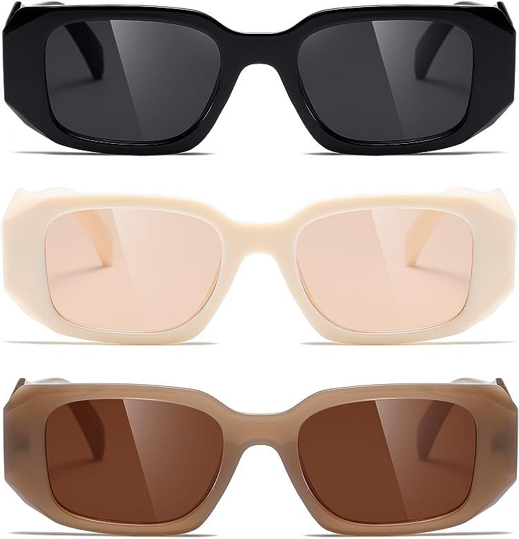 TIANYESY Sunglasses Women Square Men Trendy Show shades Retro fashion vogue UV Protection | Amazon (US)