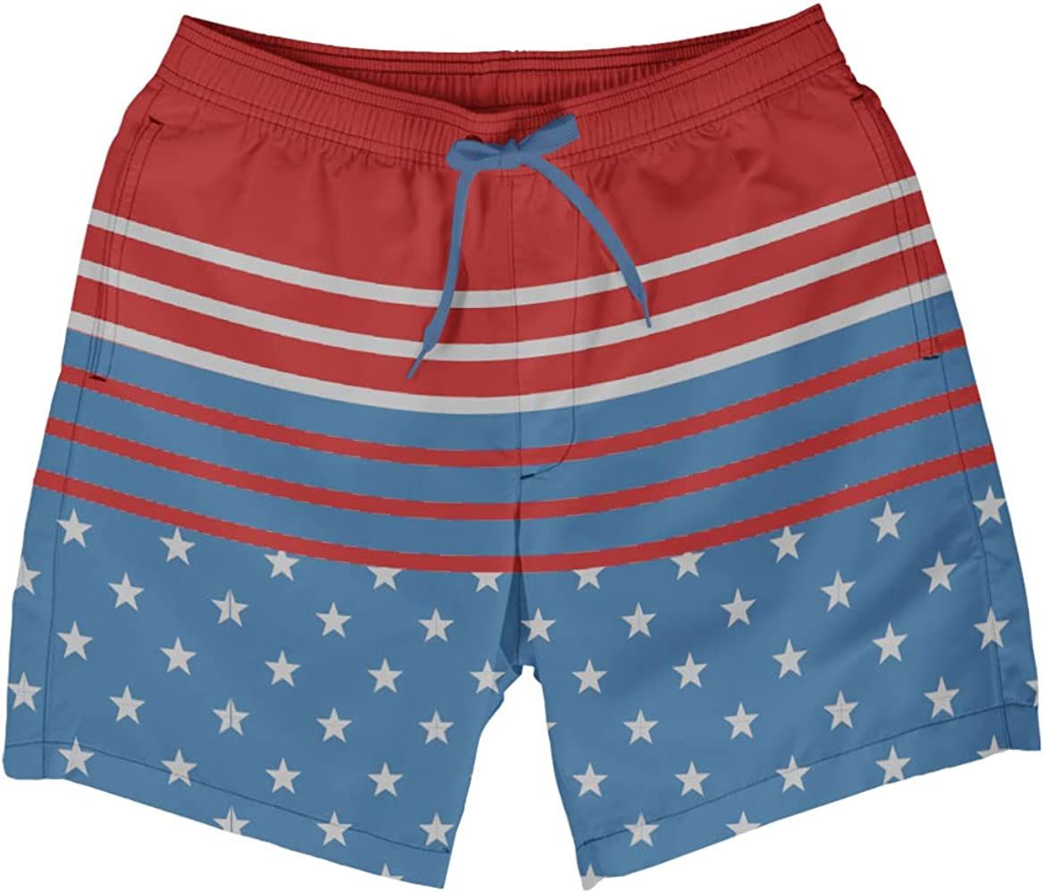 Tipsy Elves Men’s Patriotic Swim Trunks - Men’s American Flag Swimming Trunks 7 Inch Inseam - 4 Way  | Amazon (US)