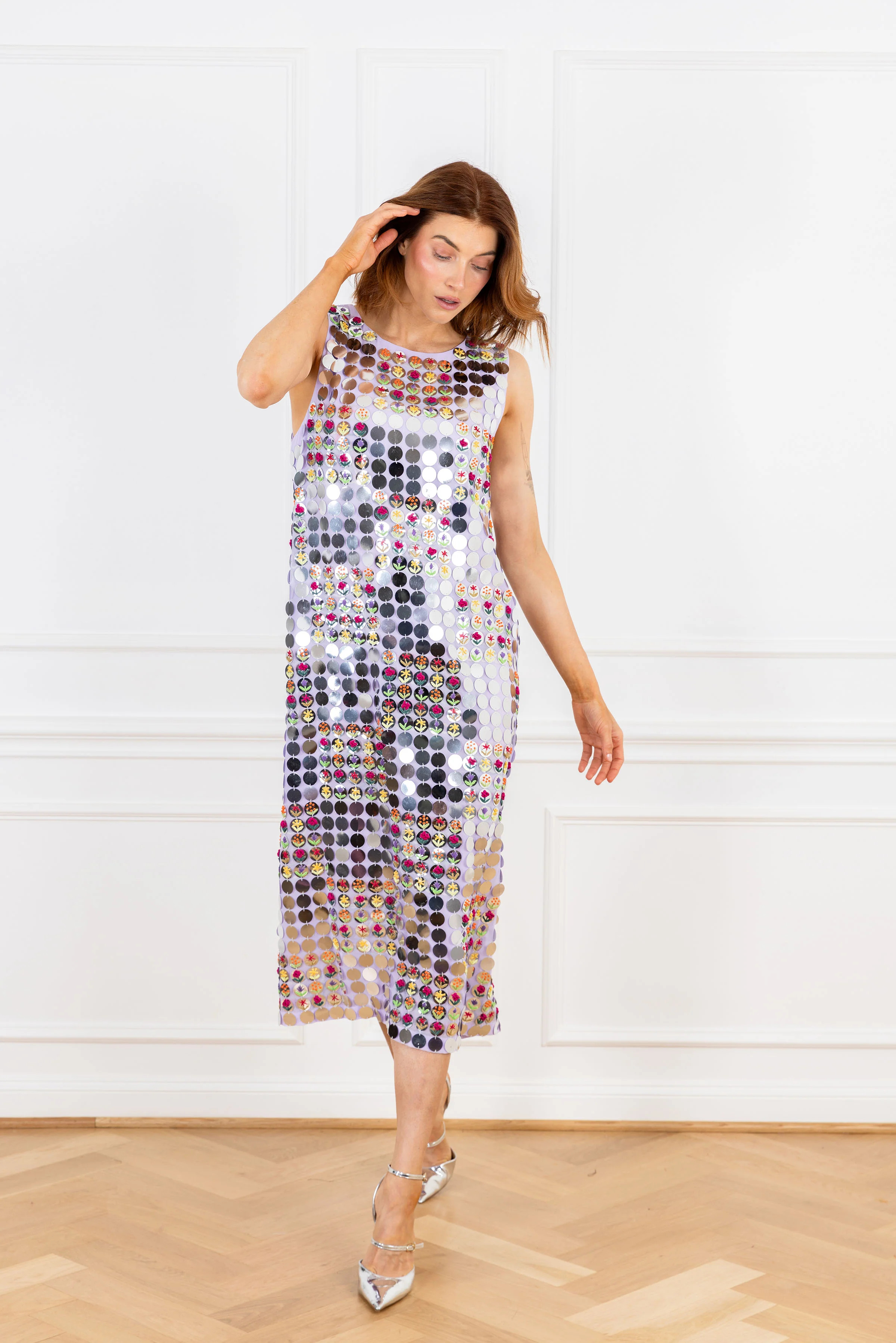 Mirrored Disc Maxi A-Line Dress | La Vie Style House