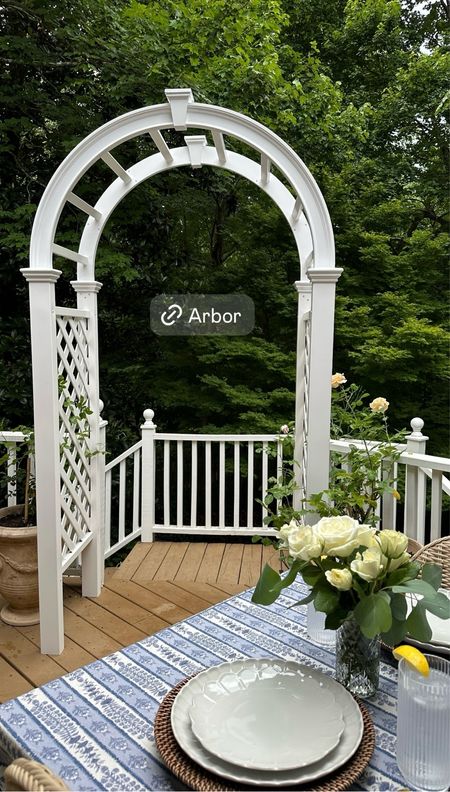 Arbor on the outdoor patio that I would like to have roses growing on

#LTKHome