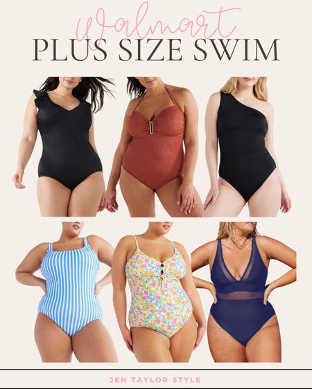 Walmart plus size swimsuits! Love these one piece swimsuits for a pool day, beach day / vacation outfit ! 

#LTKplussize #LTKswim #LTKfindsunder50