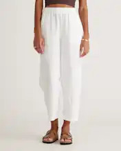 White 100% European Linen Pants | Quince