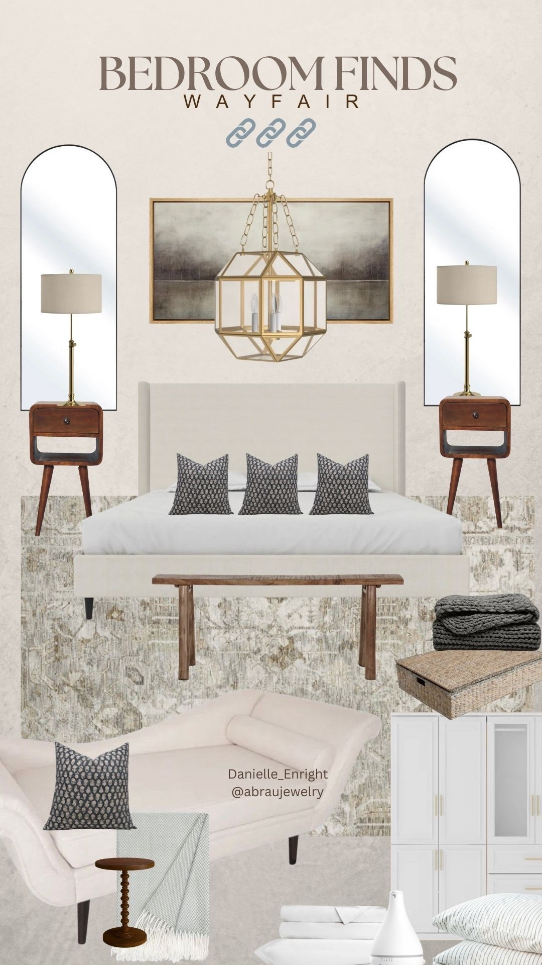 My exact primary bedroom “recipe”. My wall color is iron ore.

🏷️ primary bedroom furniture / king sized bed / upholstered bed / ivory bed / arched mirrors / horizontal abstract landscape art / small side tables / small nightstands / noodle bench / bedroom rug / patterned rug / loloi rug / neutral rug / adjustable lamp / bedside lamps / wardrobe / armoire / chaise lounge / bedding / cozy bedding / chandelier / bedroom lighting / bed pillows / throw pillows

#LTKHome #LTKU