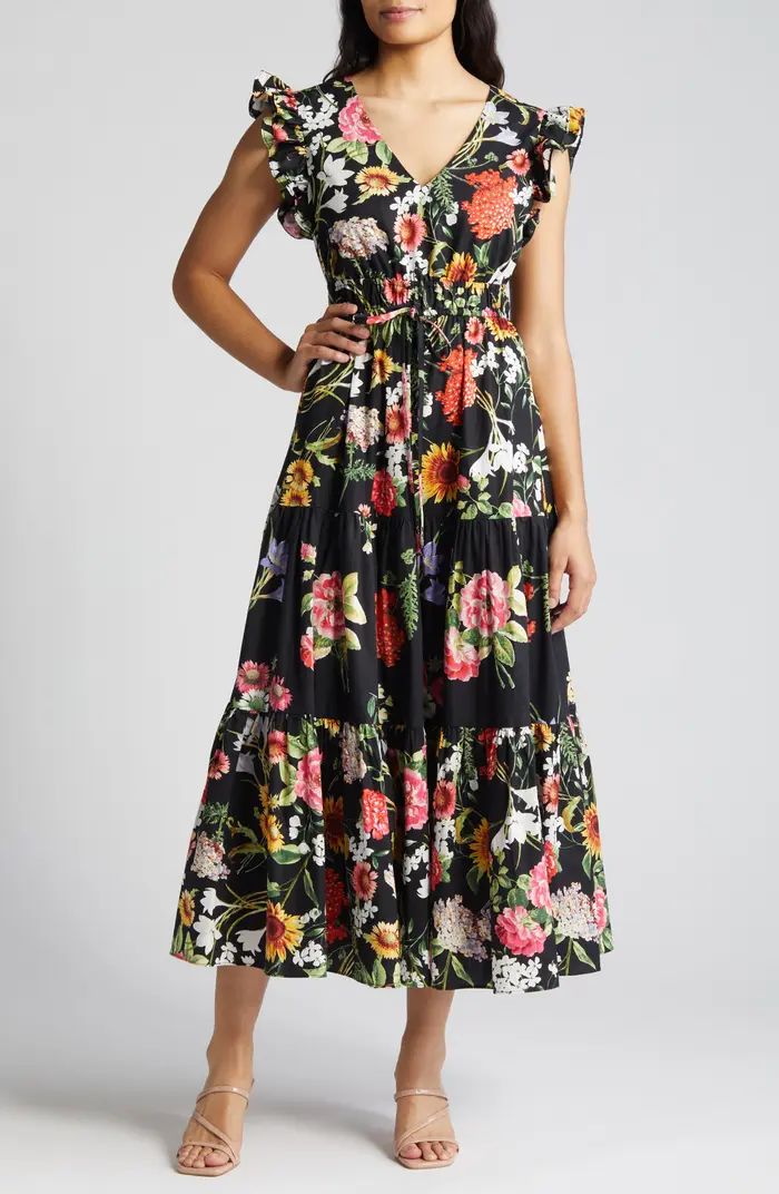 Floral Tiered Cotton Maxi Dress | Nordstrom
