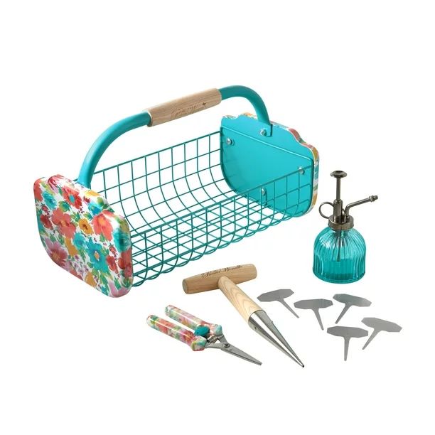 The Pioneer Woman Breezy Blossom Gardening Tool Set with Basket - Walmart.com | Walmart (US)