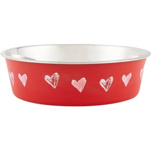 LOVING PETS Bella Non-Skid Stainless Steel Dog & Cat Bowl, Heart Design, 3.25-cup - Chewy.com | Chewy.com