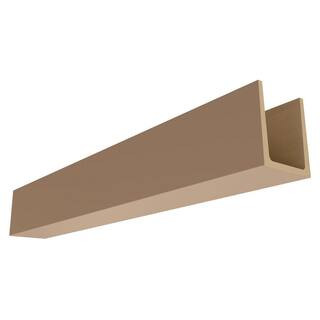 Heritage Timber 3.5 in. x 3.5 in. x 8 ft. Sanded Smooth Primed White 3-Sided U-Shaped Faux Wood B... | The Home Depot