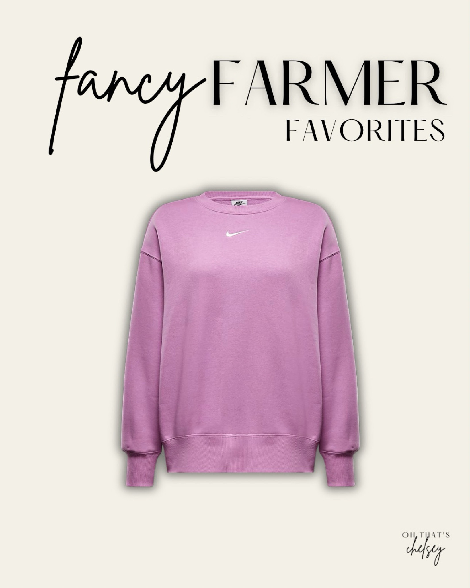 Fancy Farmer // Oh that's Chelsey // Nike crewneck // hoc winter // oversized crewneck // capsule wardrobe // field fit // fancy farmer finds //North Dakota 



#LTKStyleTip #LTKActive #LTKSaleAlert