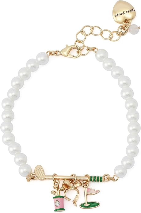 Betsey Johnson Jewelry Women's Golf Charm Pearl Strand Bracelet | Amazon (US)