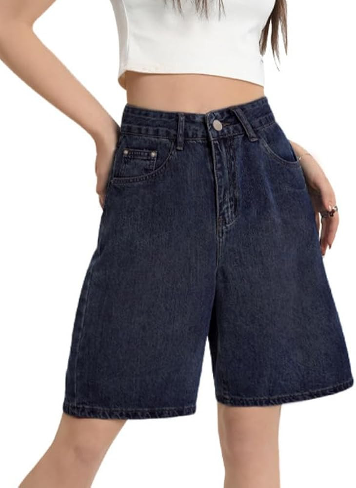 EMMIOL Denim Shorts Embroidered Jorts Baggy Wide Leg Summer Casual Jean Shorts Y2K Hip-Hop 2025 F... | Amazon (US)