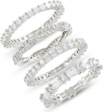 Set of Four Eternity CZ Rings | Nordstrom Rack