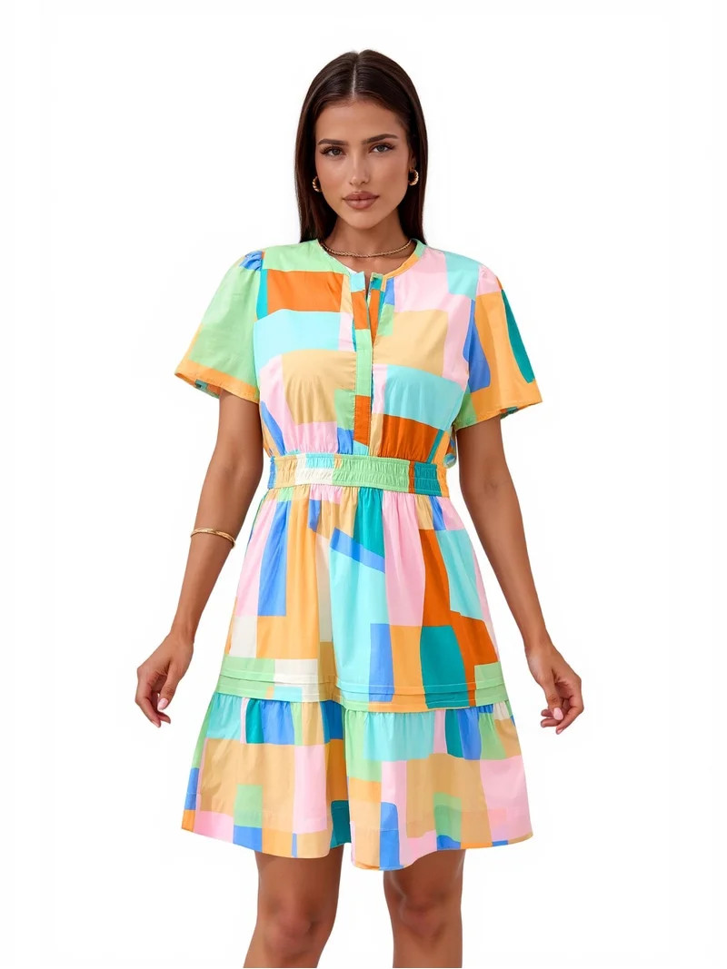 PRETTYGARDEN Women's V-Neck Mini Dress, Sizes S-XXL | Walmart (US)