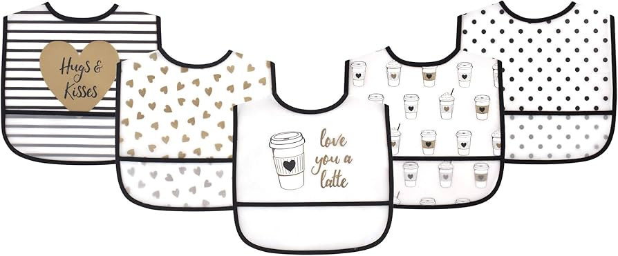 Hudson Baby Unisex Baby Waterproof PEVA Bibs, Latte, One Size | Amazon (US)