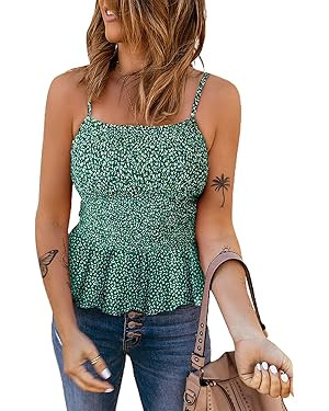 EVALESS Tank Tops for Women Cute Summer Cropped Sleeveless Shirts Blouses for Women Dressy Casual | Amazon (US)