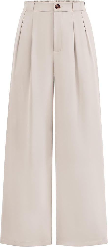 KIRUNDO Wide Leg Dress Pants for Women High Waisted Office Work Trousers Business Casual Slacks B... | Amazon (US)