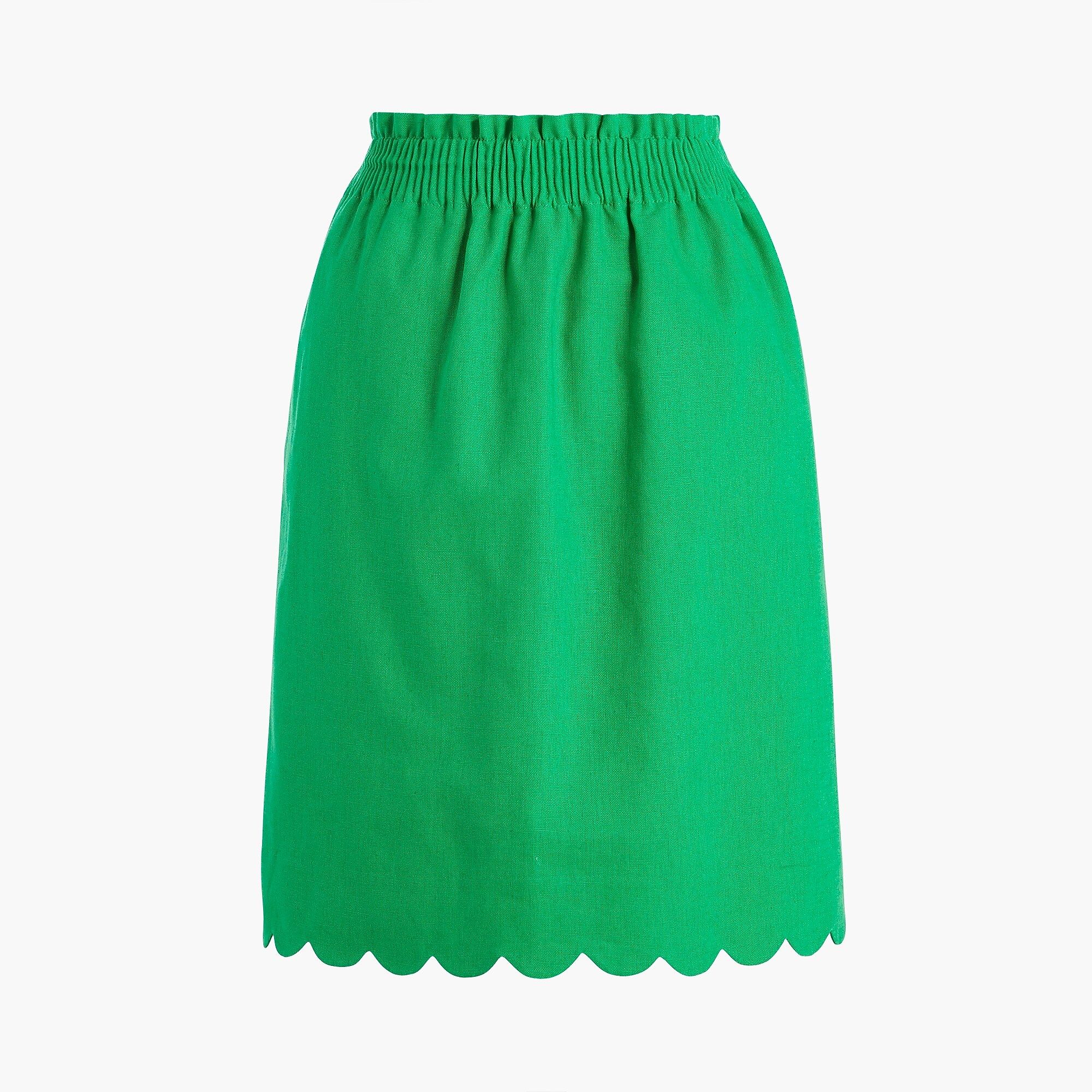 Scalloped linen-cotton skirt | J.Crew Factory