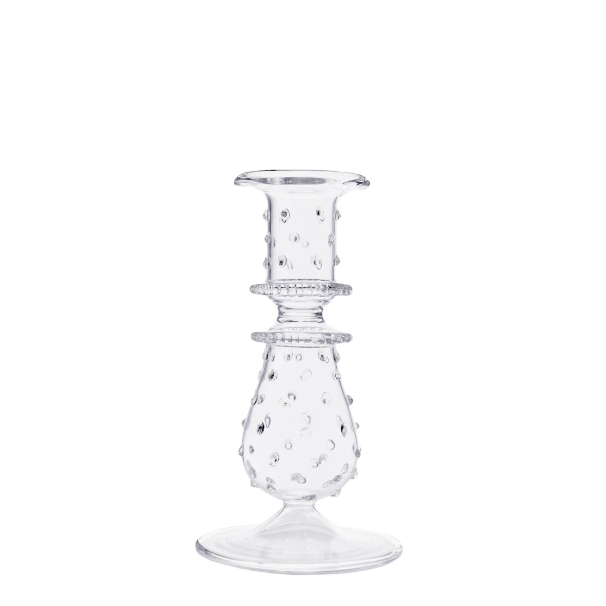 Luxor Glass Candlestick in Clear | Over The Moon