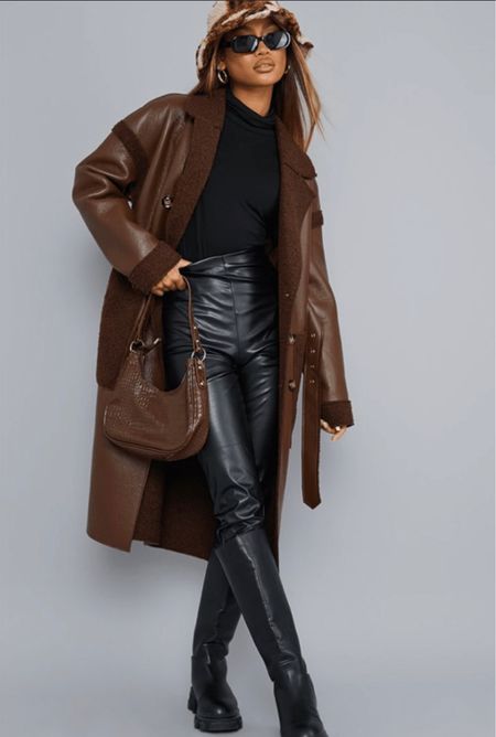 A chocolate brown oversized shearing  and faux trench coat
#outterwear #trenchcoat #winternecessity #wintercoat

#LTKstyletip #LTKSeasonal