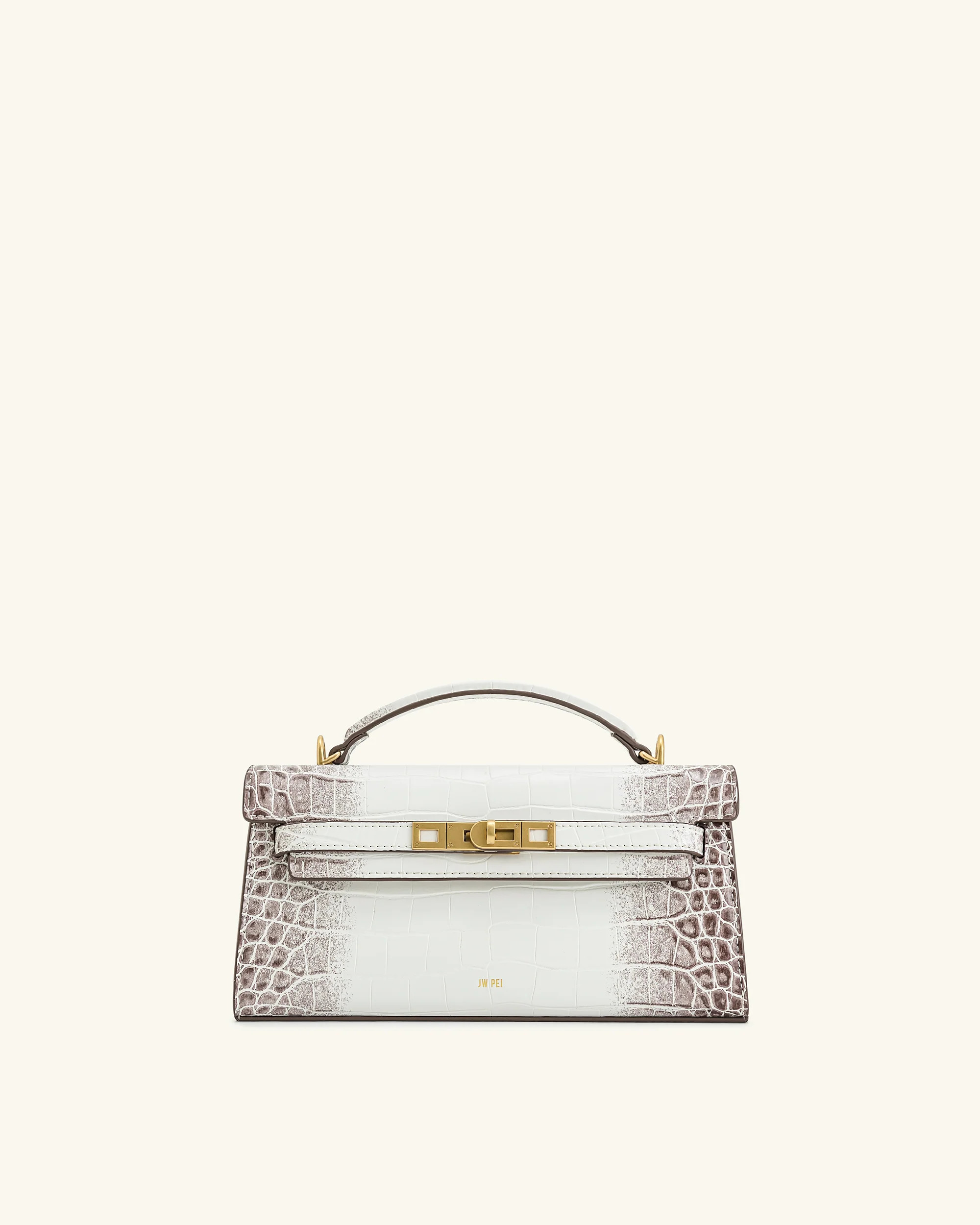 Noor Top Handle Bag - White Croc | JW PEI US