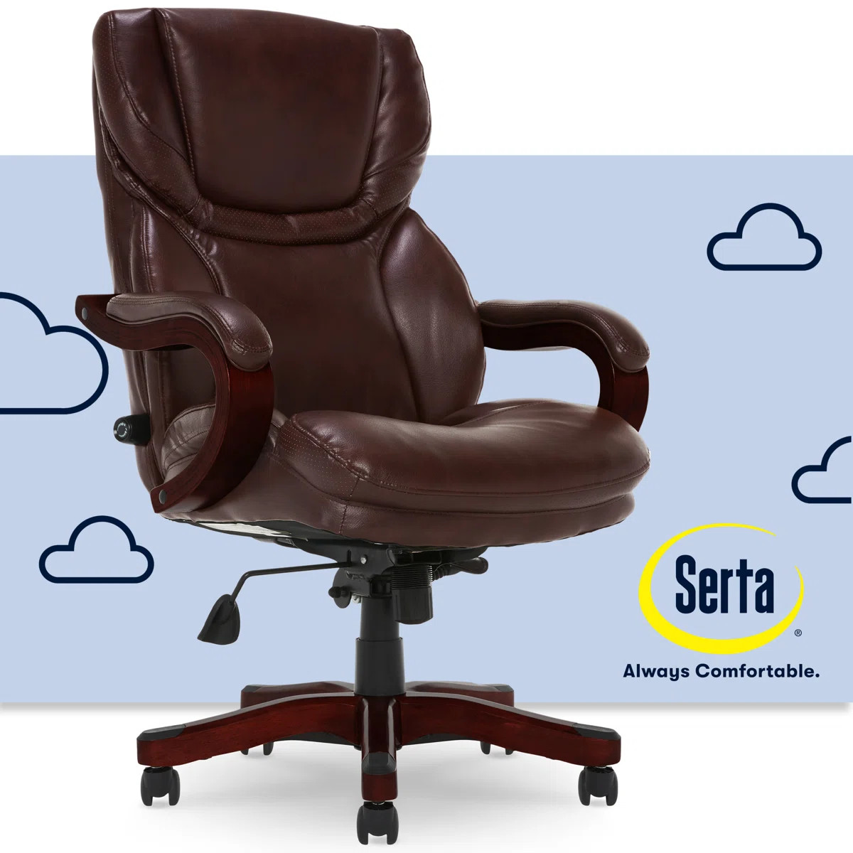 Serta Conway Big & Tall Office Chair, Ergonomic Adjustable Lumbar, Semi Plush Cushion, Body Pillo... | Wayfair North America