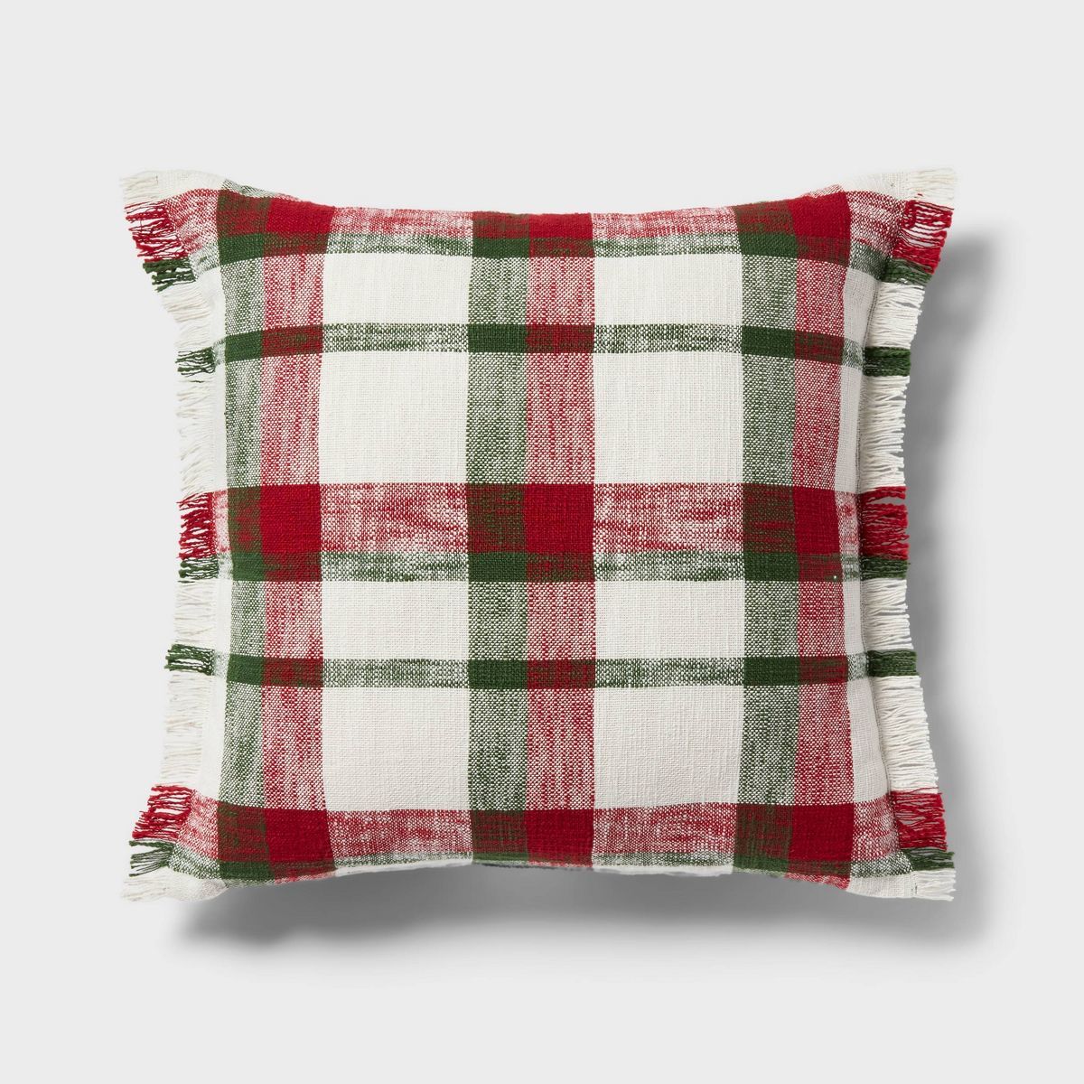 24"x24" Traditional Plaid Euro Deco Pillow Red/Green - Threshold™ | Target