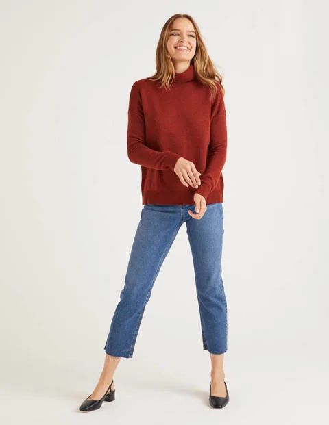 Cora Roll Neck Sweater Conker Melange Women Boden | Boden (US)