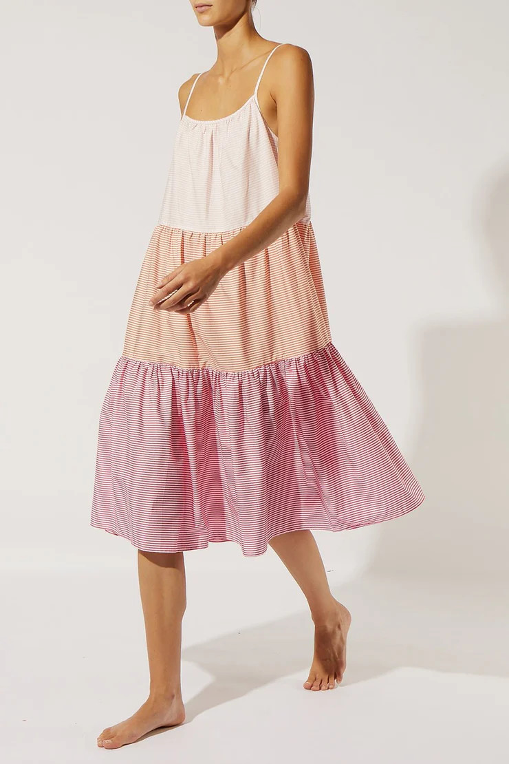 The Addison Dress Striped Shirting Sorbet | Solid & Striped