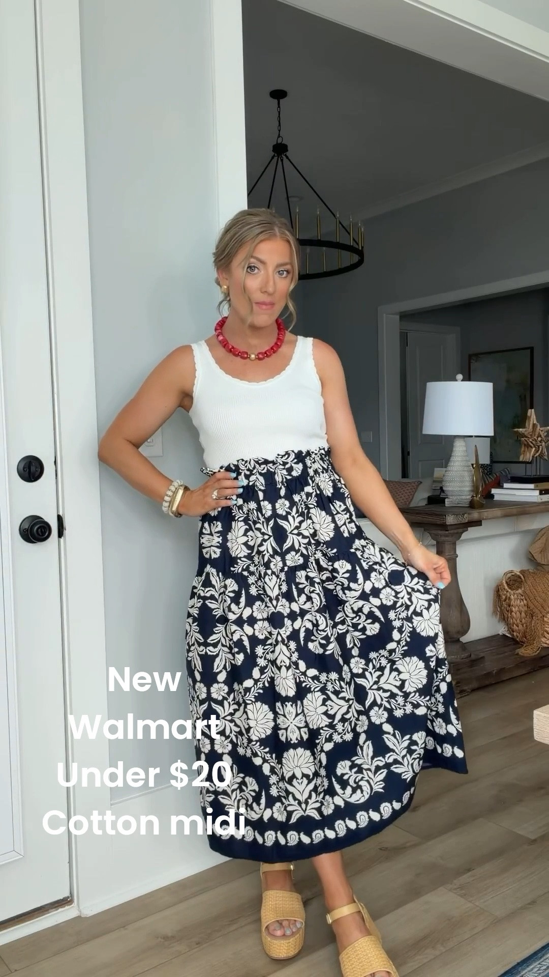 This navy and white midi skirt is giving coastal chic in the best way 🤍⚓️ The bold print, flowy silhouette, and easy pull-on fit make it such a standout piece for summer. Styled with a simple white tank, platform sandals, and colorful accessories for an elevated look that feels effortless. Perfect for vacation, brunch, church, or summer date nights.

✨ Walmart fashion finds
✨ Coastal style outfit
✨ Midi skirt outfit ideas
✨ Summer vacation style
✨ Affordable summer fashion
✨ Walmart new arrivals
✨ Resort-inspired look

#WalmartFashion #CoastalStyle #SummerFashion #MidiSkirt #VacationStyle #AffordableStyle #WalmartFinds #ResortWear #SummerOutfitInspiration #FashionFinds

#LTKootd #LTKPetite