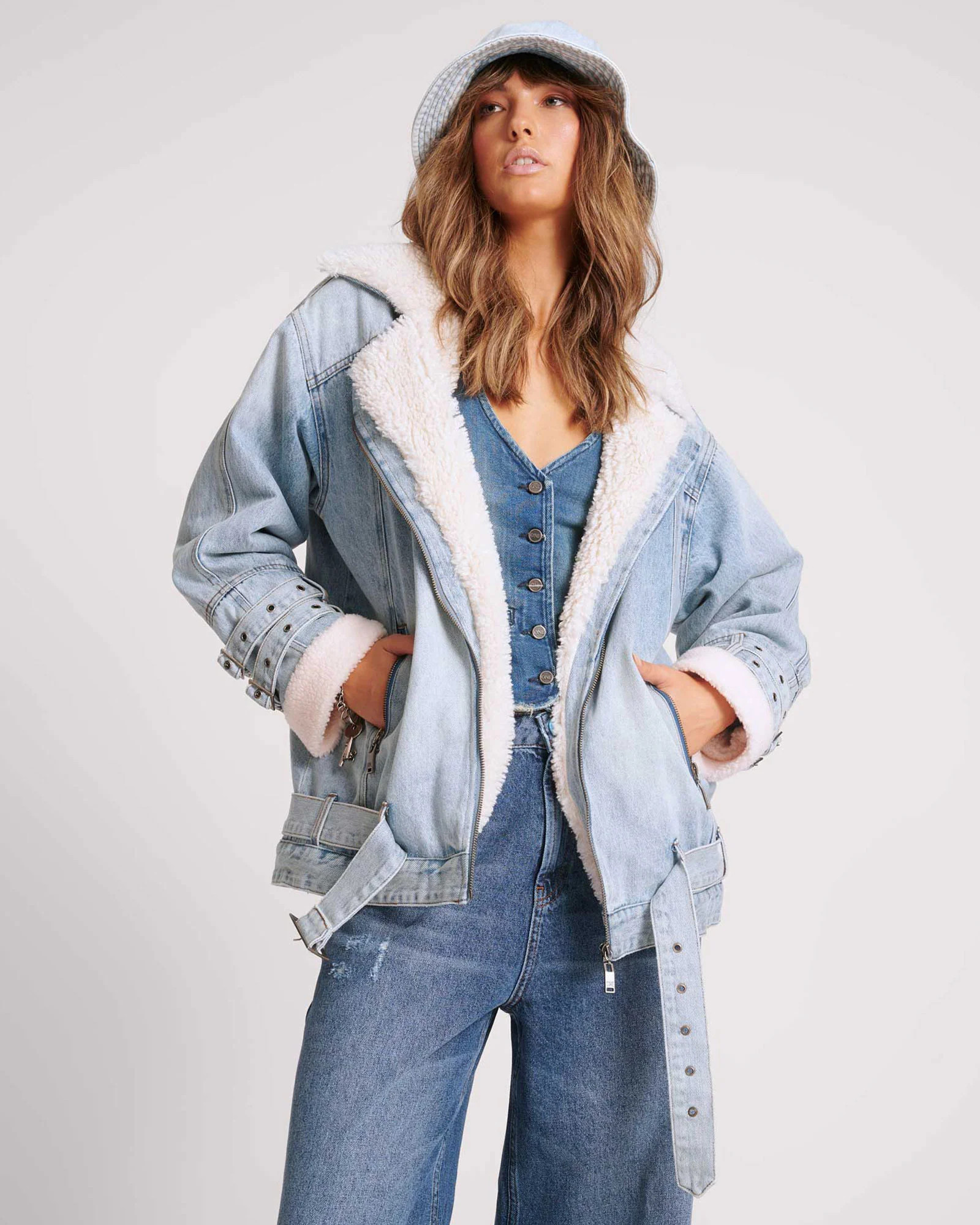 Aviator Denim Jacket - Salty Dog | One Teaspoon | OneTeaspoon