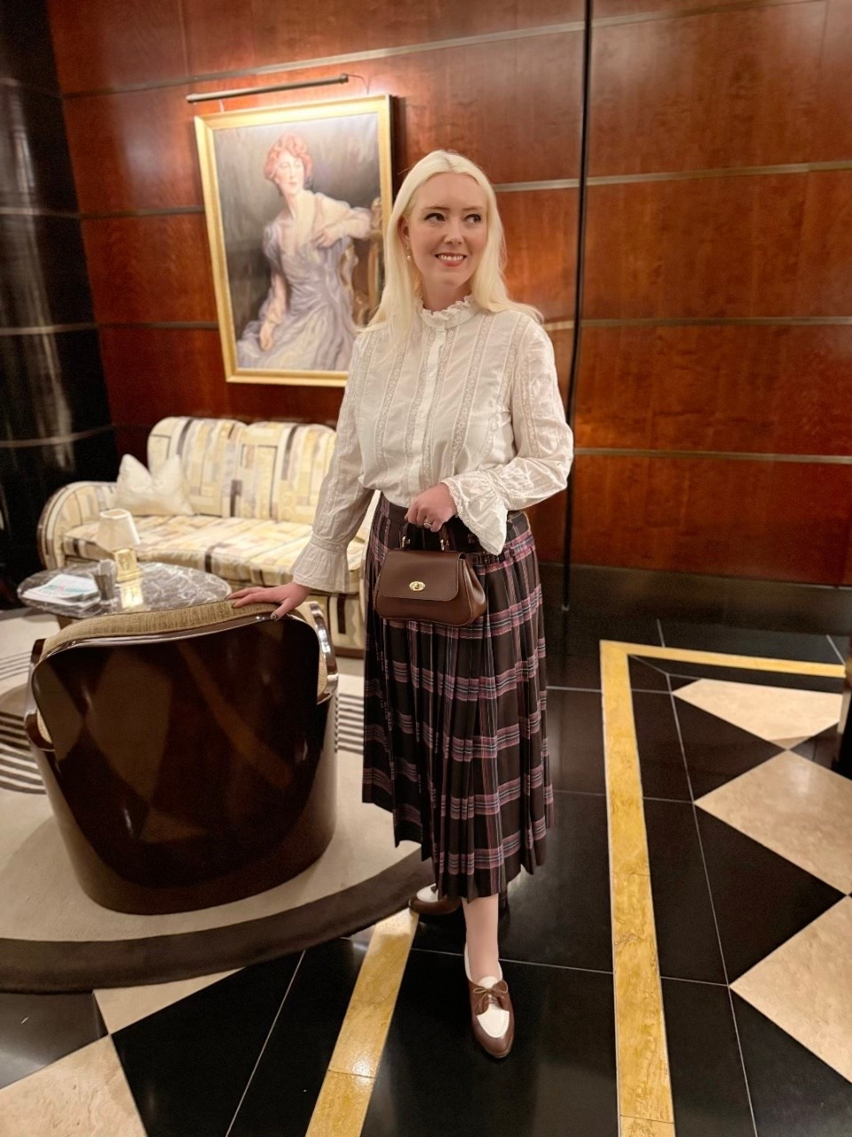 Stepping out in British style! I absolutely love this new AW25 Josephine tartan wool midi skirt by Boden, which I partnered with my new white lace Sezane blouse. 

I accessorised with pearl drop earrings by Dower and Hall + the Mini Holly Bag by Tusting and two tone loafers by Memery - neither brand is on LTK so I’ve added similar styles. 

#LTKuk #LTKeurope #LTKautumn