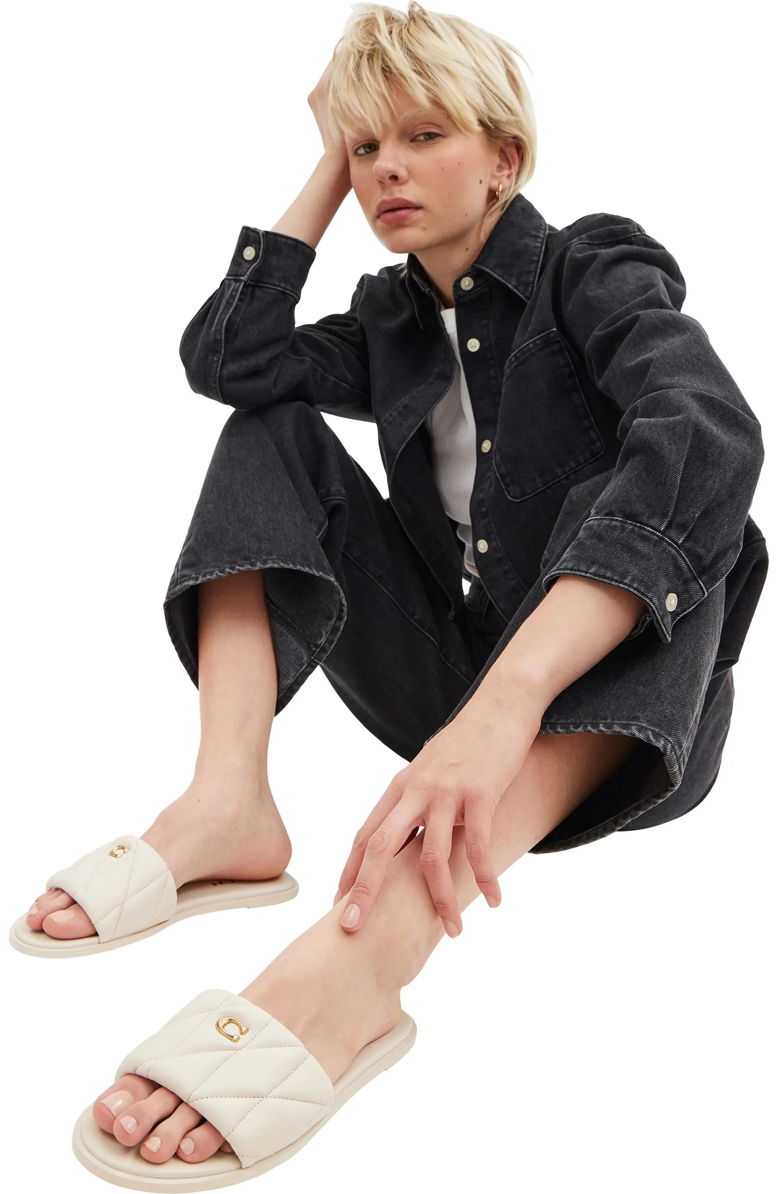 Holly Quilted Slide Sandal (Women) | Nordstrom