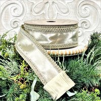 D Stevens Ribbon, Metallic Platinum Silver Braided Edge Jacquard Designer Ribbon | Etsy (US)