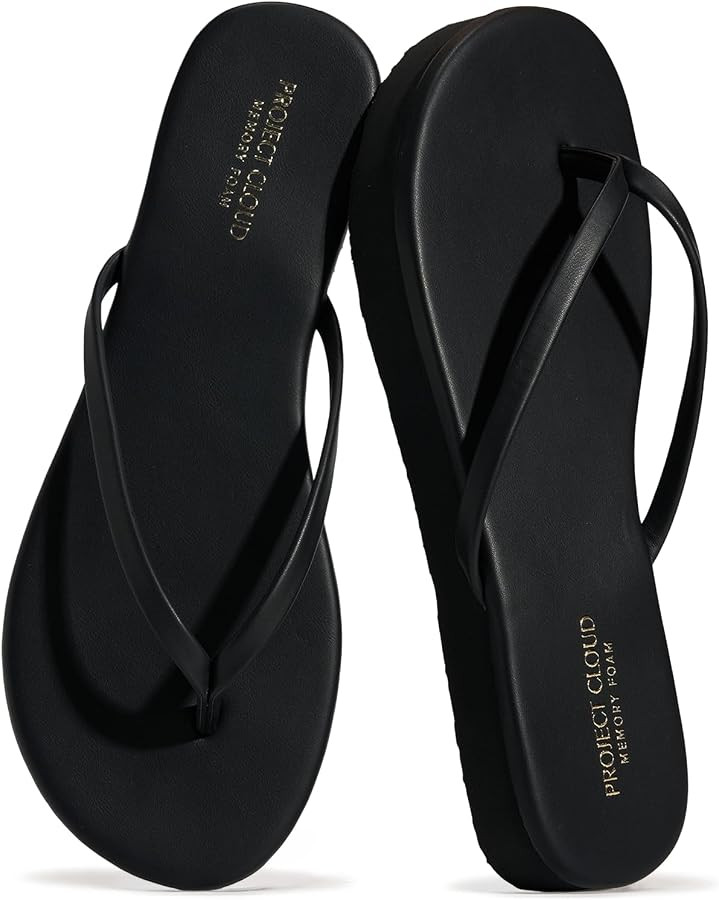 Project Cloud Platform Sandals Women - Memory Foam Insole Flip Flops and Lightweight Womens Sanda... | Amazon (US)