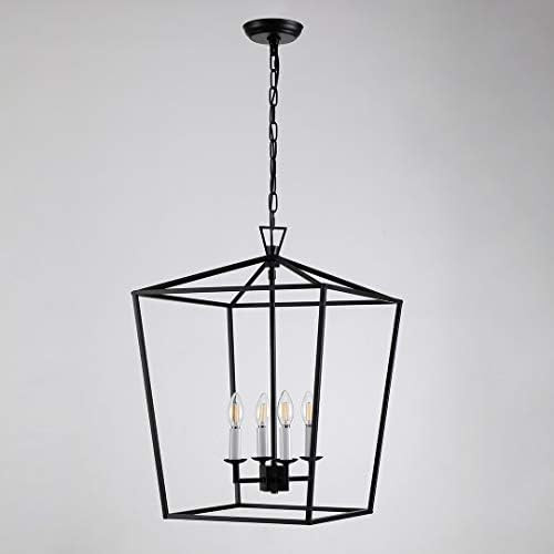 W18" XH25" Steel Cage Large Lantern Iron Art Design Candle-Style Chandelier Pendant, Foyer,Hallwa... | Amazon (CA)