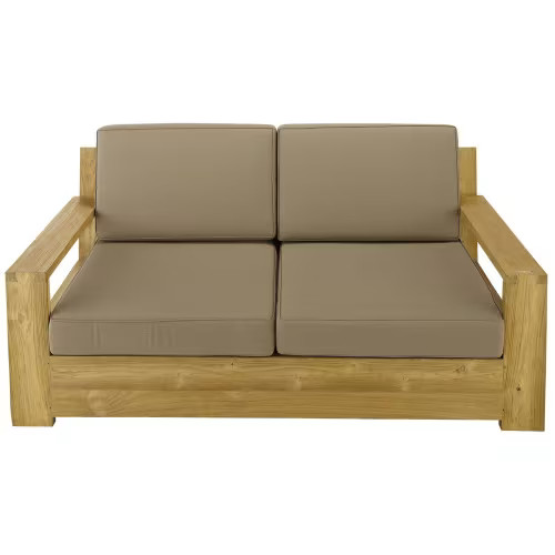 2-Sitzer Gartenpolsterbank aus recyceltem Teakholz | Maisons du Monde | Maisons du Monde (DE & IT)