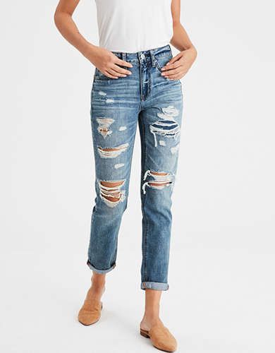 Hi-Rise Tomgirl, Shadow Patched Blues | American Eagle Outfitters (US & CA)