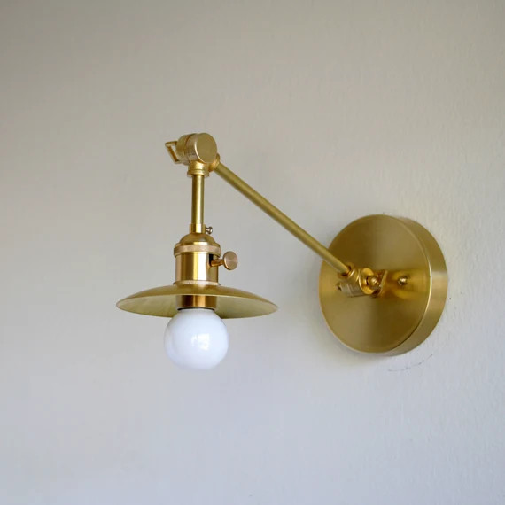 Industrial style Solid Brass  Adjustable Wall Sconce  light | Etsy | Etsy (US)