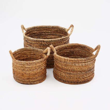 Brown Banana Leaf Woven Baskets | TK Maxx