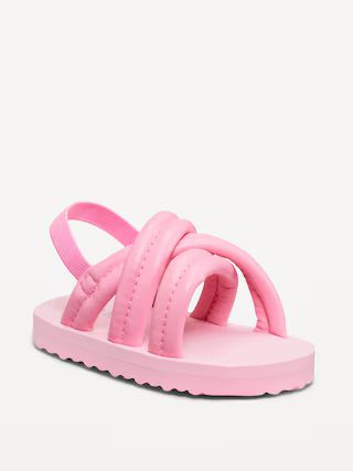 Puffy Faux-Leather Cross-Strap Sandals for Baby | Old Navy (US)