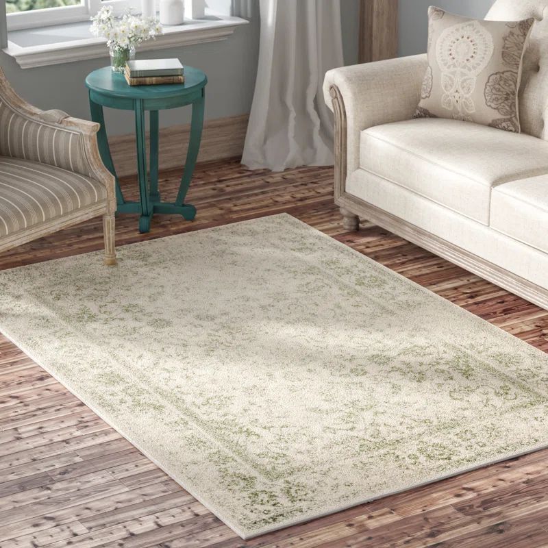 Nuss Machine Woven Polypropylene Blend Ivory/Sage Rug | Wayfair North America