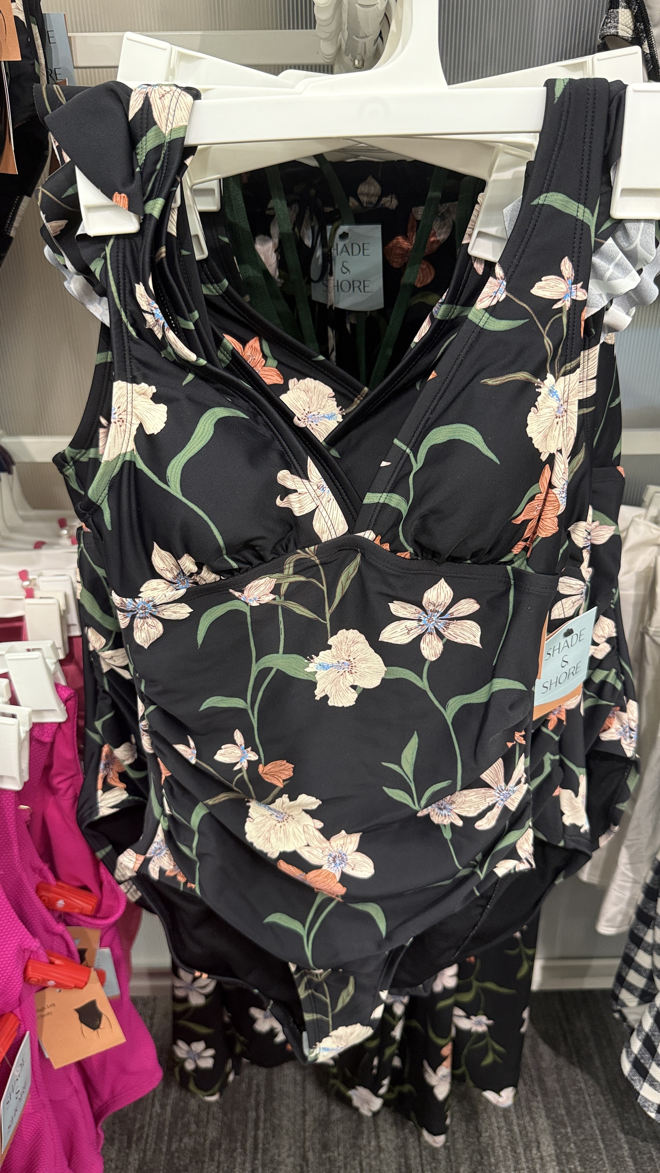 Peplum Tankini Top  Black Floral Straps 
Womens swimsuit, plus size, mid size 

#LTKFindsUnder50 #LTKSwim #LTKMidsize