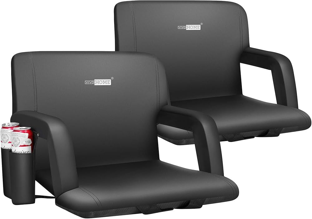 VIVOHOME Portable Reclining Stadium Seat Chairs for Bleachers with Padded Backrest and Adjustable... | Amazon (US)